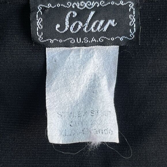 Solar Ruffle Blouse Womens Small (marked XL) Y2K Colorblock Rhinestone Button - Picture 4 of 8